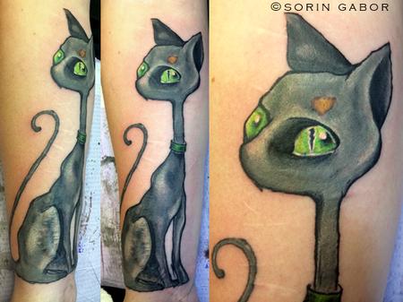 Tattoos - Illustrative color Vincent cat  - 112097